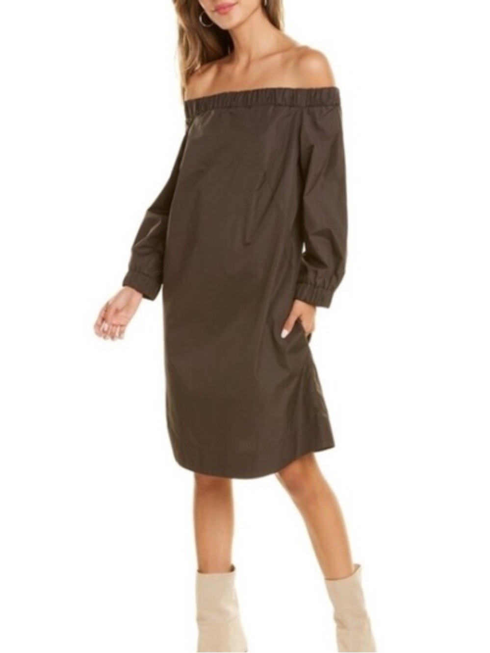 NWT Akris Punto Off-the Shoulder Shift Dress Size 12